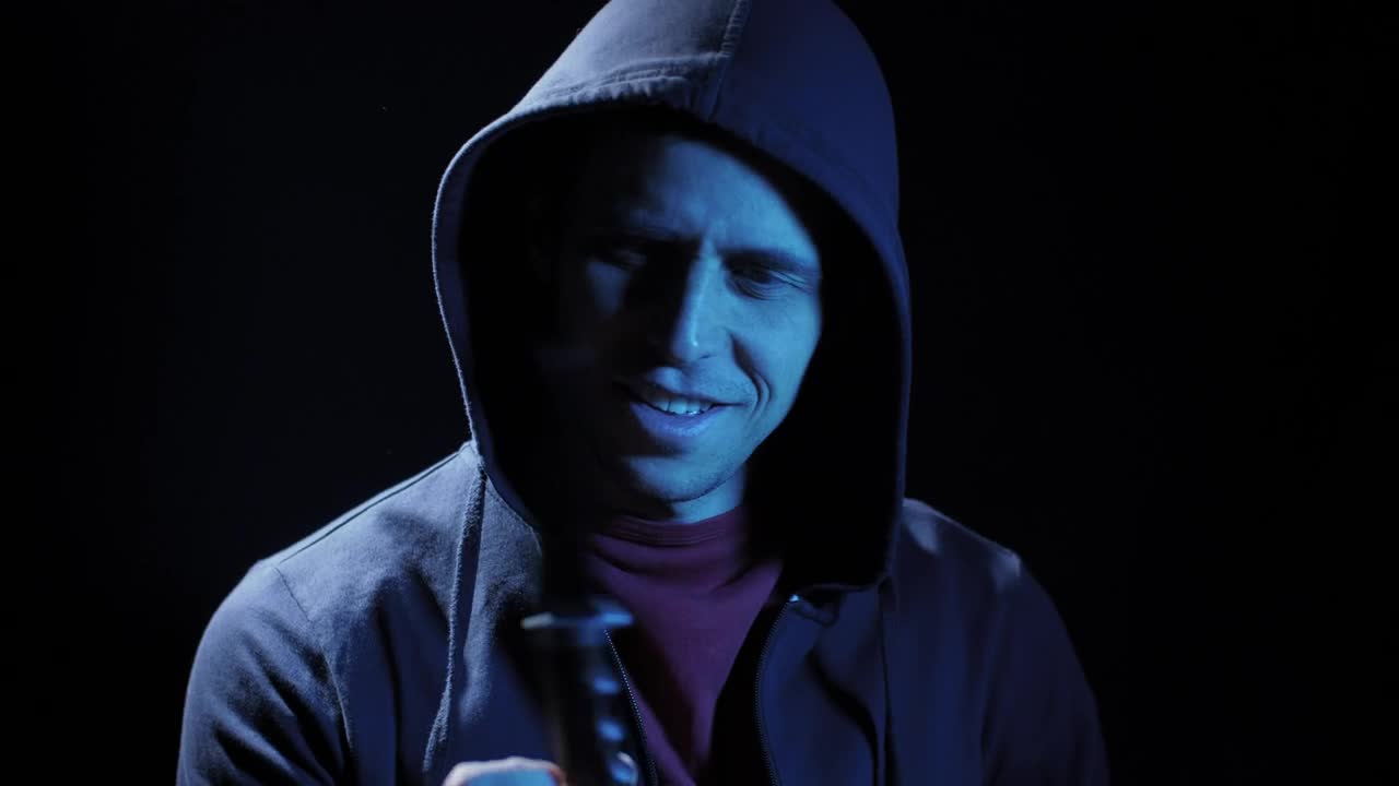 Stock Video Dangerous And Crazy Man Plays With A Knife Live Wallpaper For PC