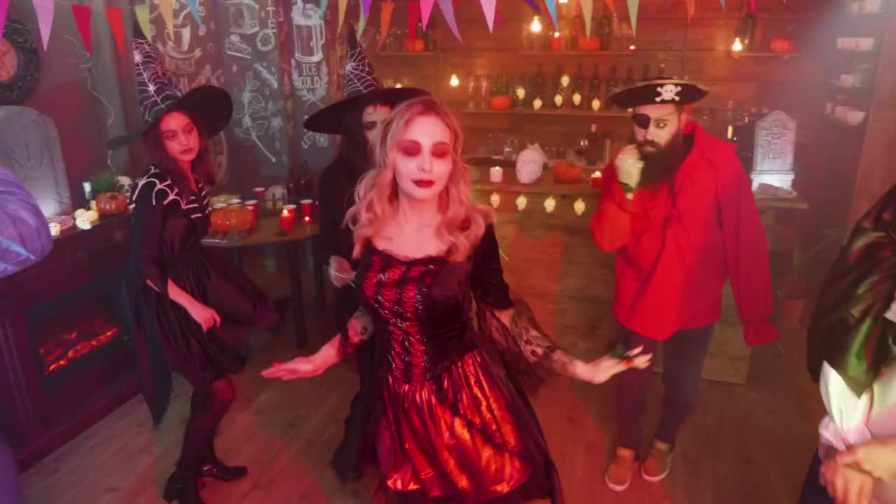 Stock Video Dancing At A Halloween Party Live Wallpaper For PC