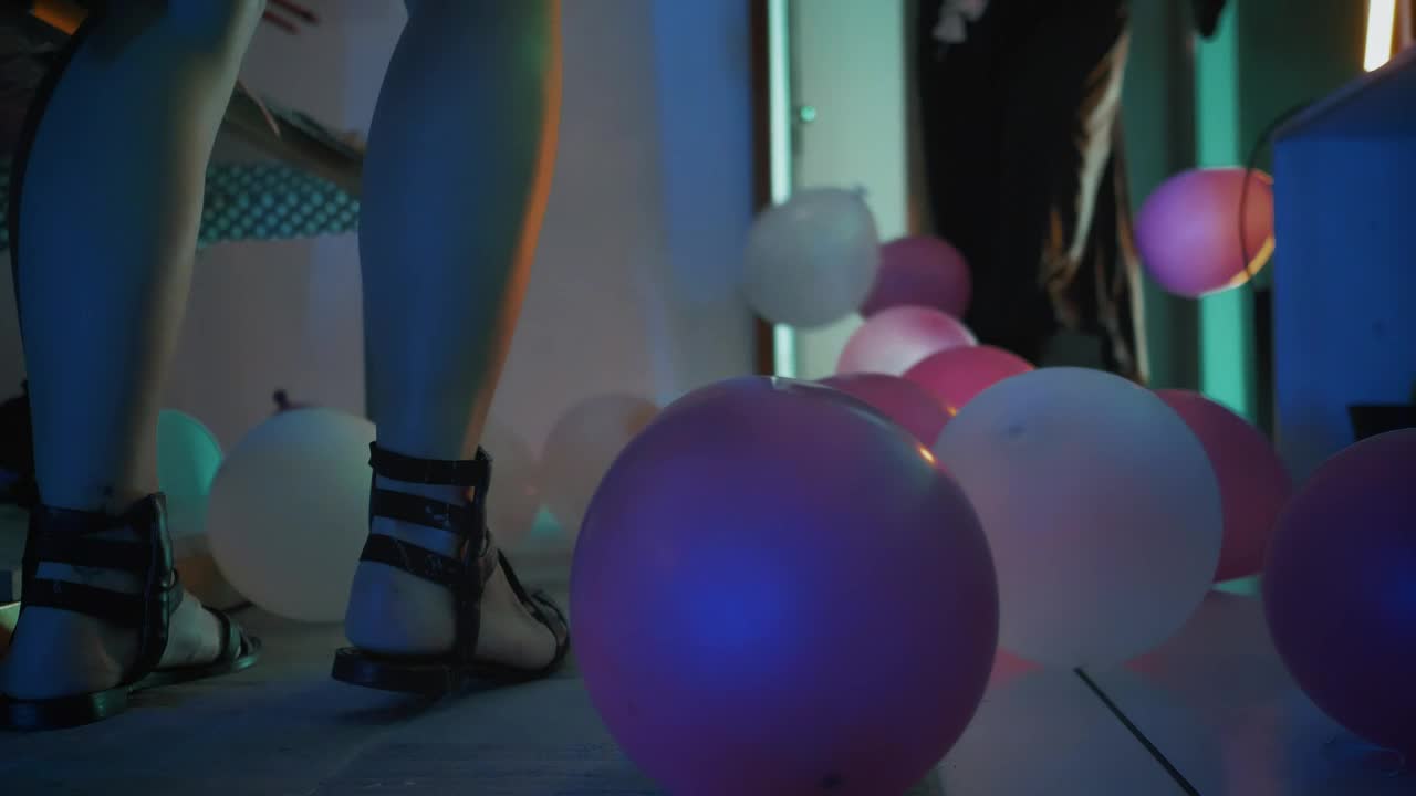 Stock Video Dancing And Playing With Balloons At A Costume Party Live Wallpaper For PC