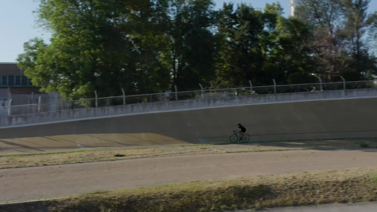 Stock Video Cyclist Traveling On A Track Outside Live Wallpaper For PC