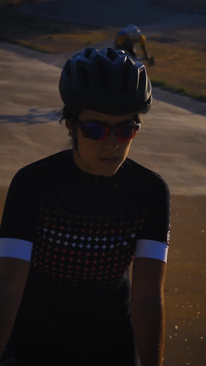 Stock Video Cyclist Girl On The Edge Of A Track In A Live Wallpaper For PC
