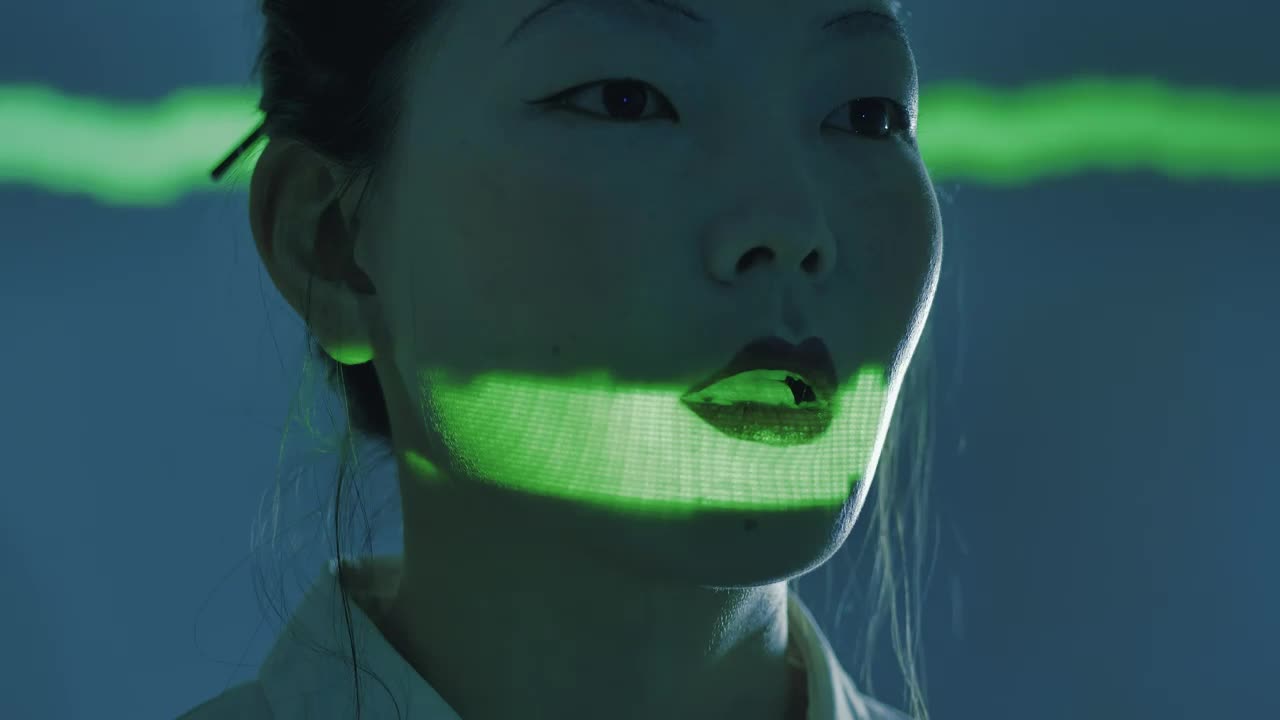 Stock Video Cyborg Trying To Talk Close Portrait Live Wallpaper For PC