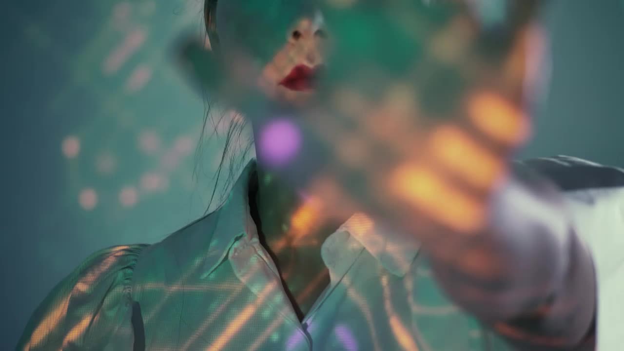 Stock Video Cyborg Raising Hand While Being Programmed Live Wallpaper For PC