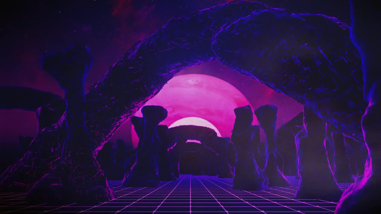 Stock Video Cyberpunk Stage In An Alien World Live Wallpaper For PC