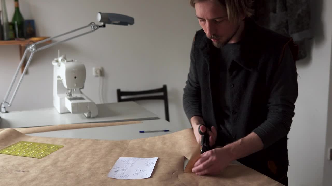 Stock Video Cutting Out A Clothing Pattern Live Wallpaper For PC