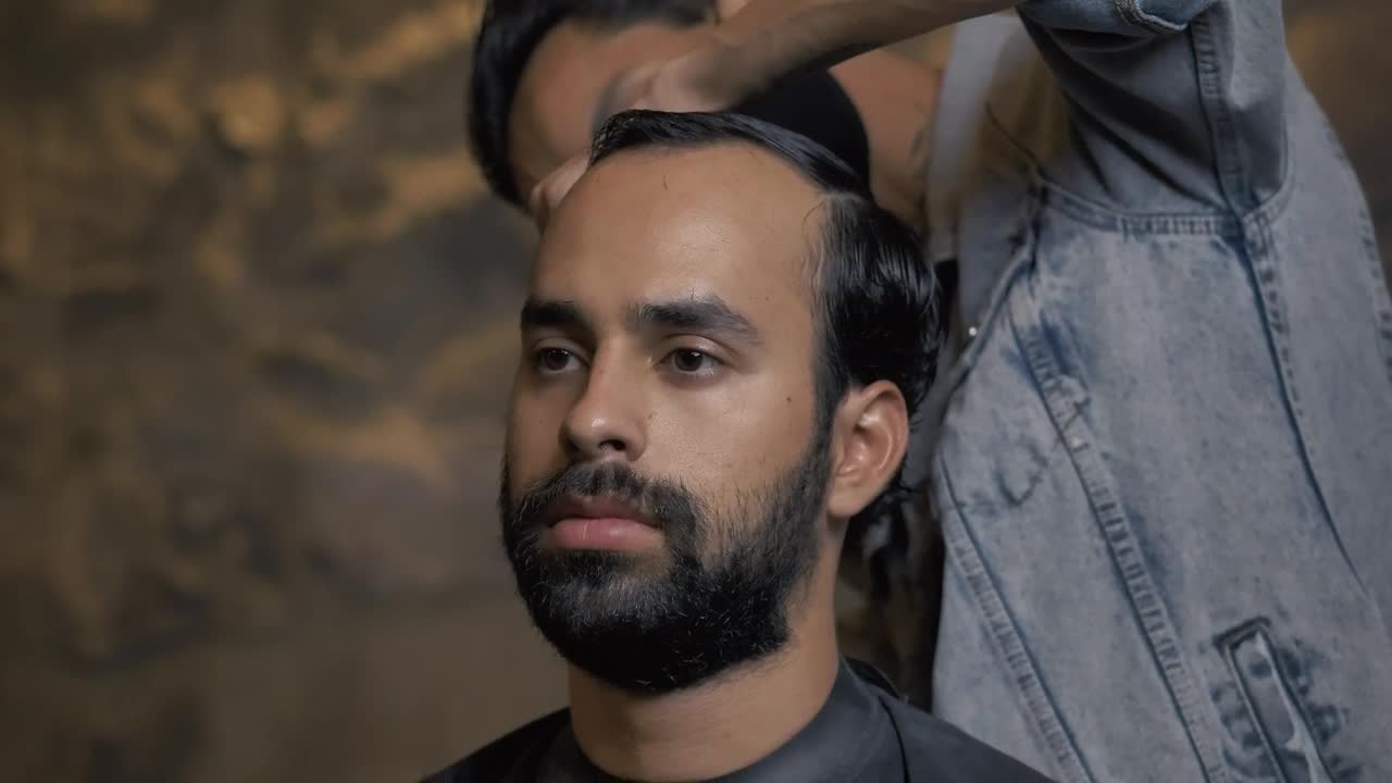 Stock Video Cutting A Mans Hair In A Barbershop Live Wallpaper For PC