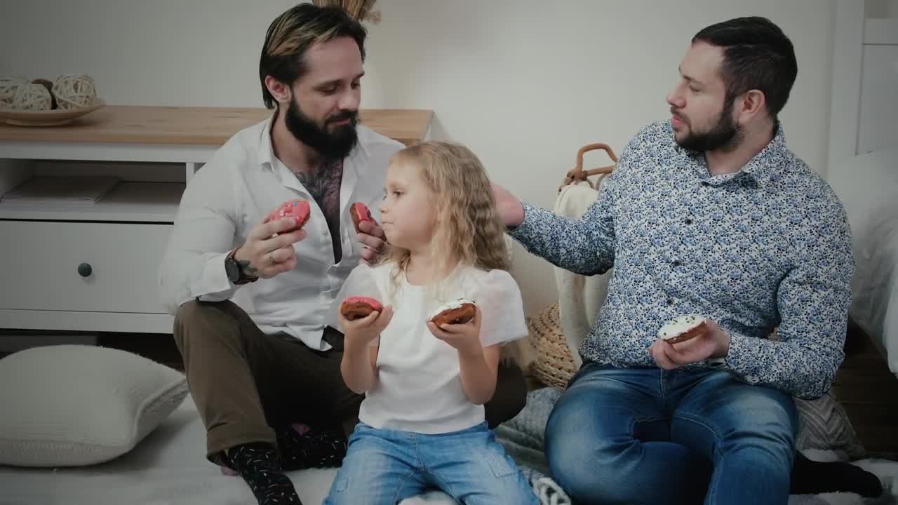 Stock Video Cute Male Couple With Little Girl Live Wallpaper For PC