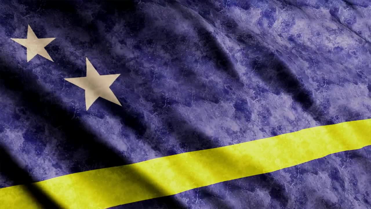 Stock Video Curacao Flag With Faded Texture While Waving Live Wallpaper For PC