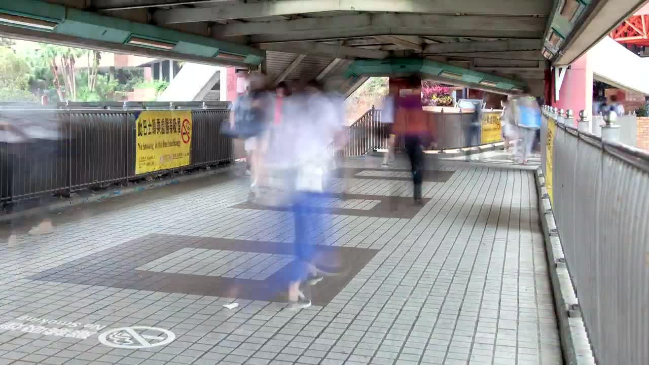 Stock Video Crosswalk Bridge In Hong Kong Live Wallpaper For PC