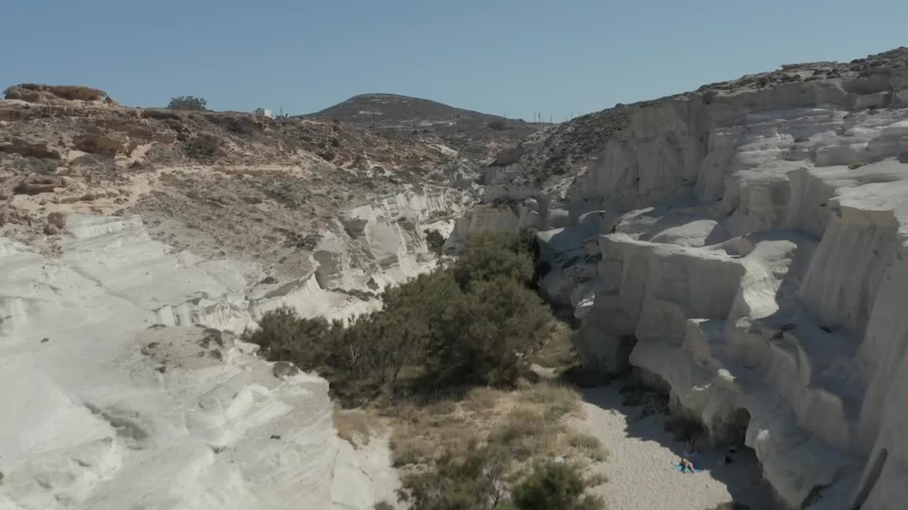 Stock Video Crossing Sarakiniko Lunar Volcanic Canyon Live Wallpaper For PC
