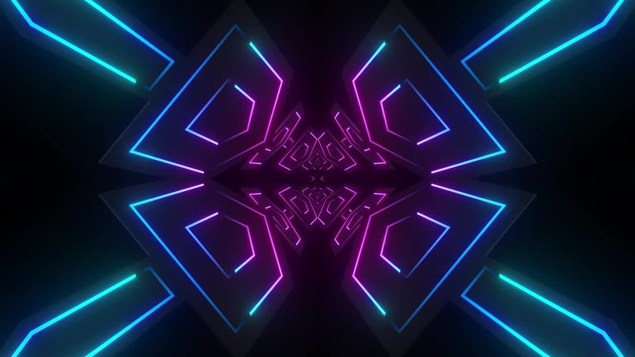 Stock Video Crossing A Passage Shields With Neon Light Lines Live Wallpaper For PC