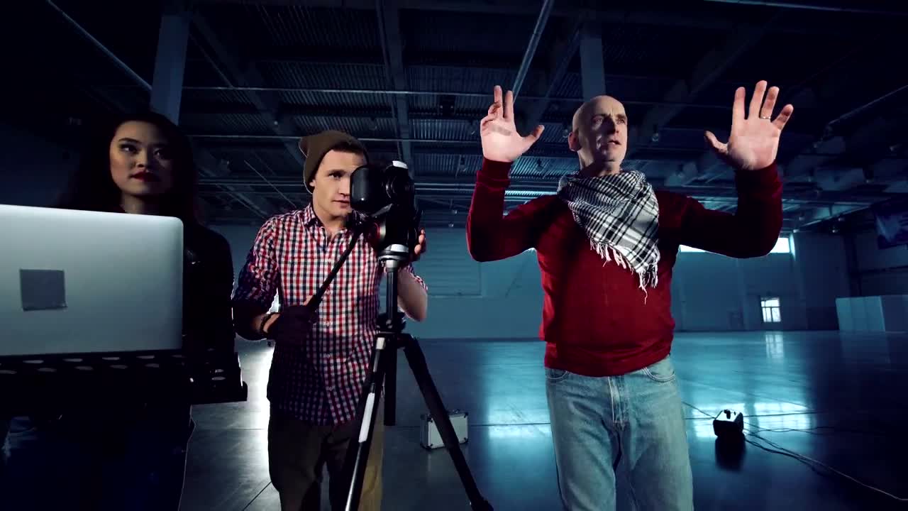 Stock Video Crew Working On A Film At Warehouse Live Wallpaper For PC