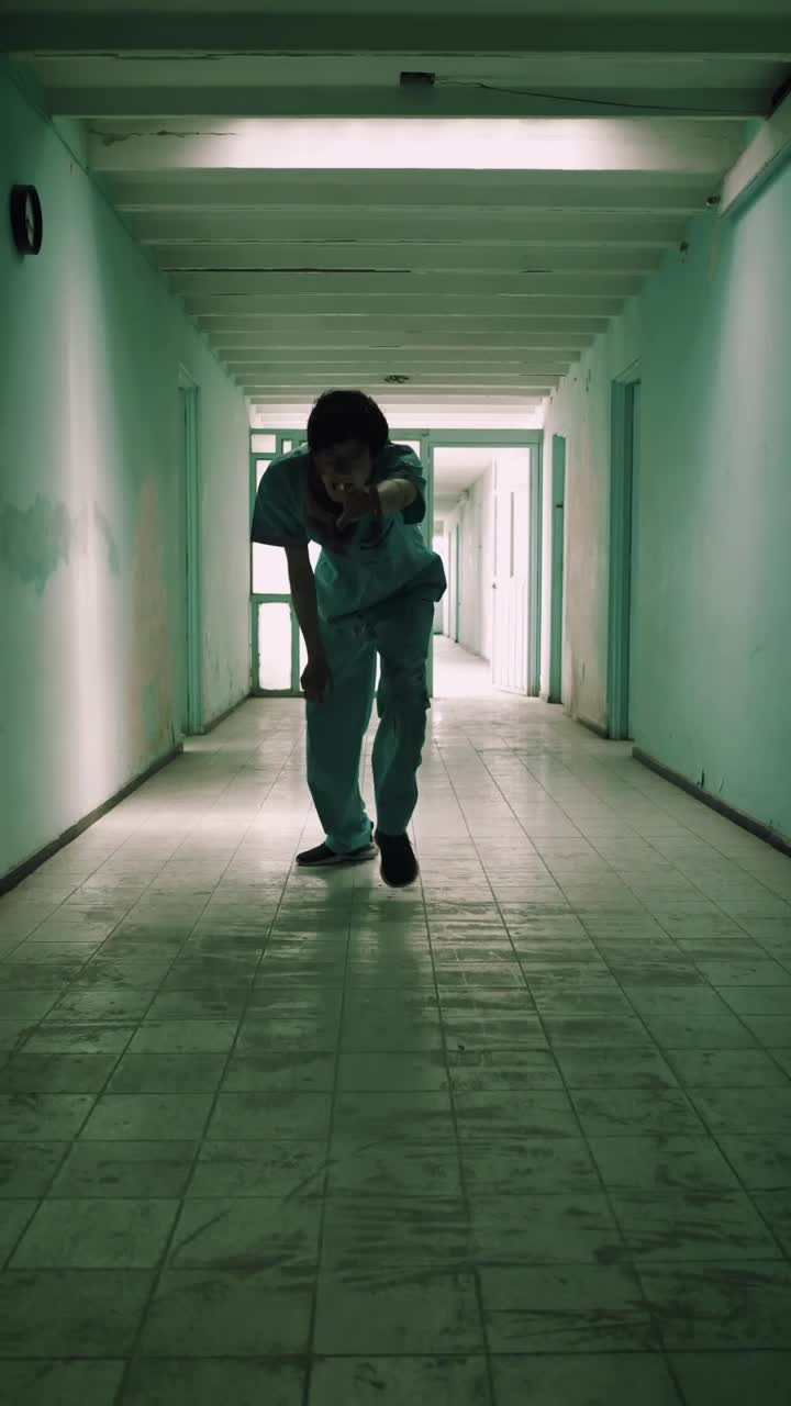 Stock Video Creepy Zombie Male Nurse Approaching Down A Hallway Live Wallpaper For PC