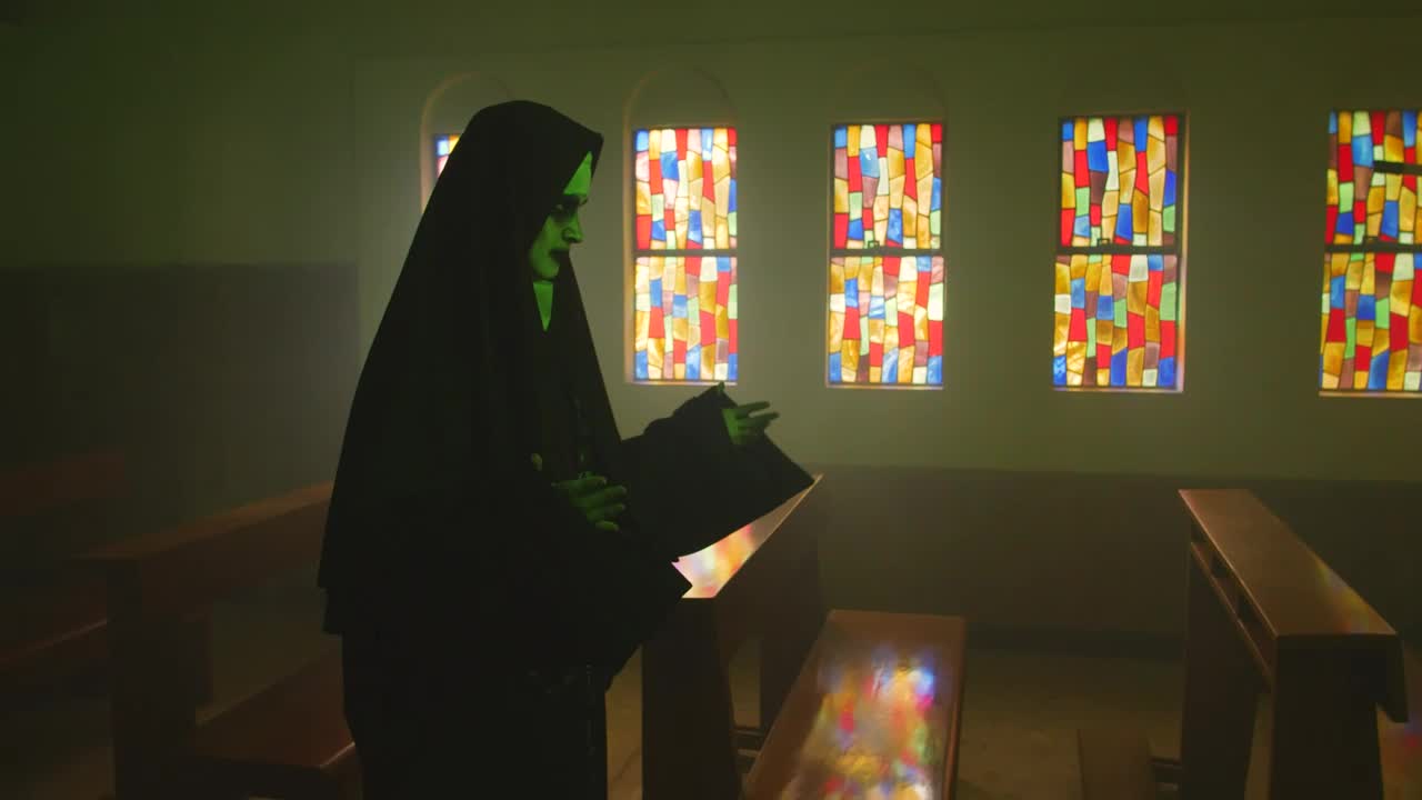 Stock Video Creepy Ghost Nun Inside A Church Live Wallpaper For PC