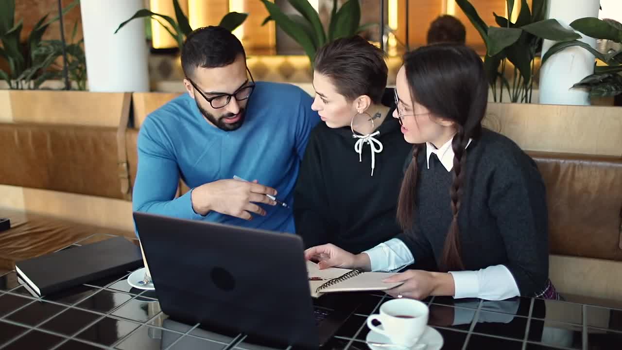 Stock Video Creative Team Researching Project In Cafe Live Wallpaper For PC