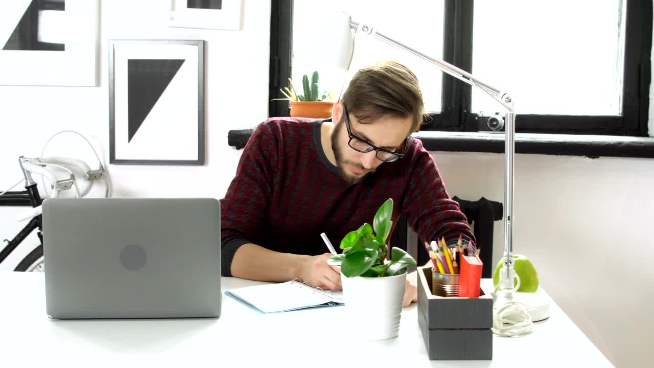 Stock Video Creative Man Works On Web Design In Modern Office Live Wallpaper For PC