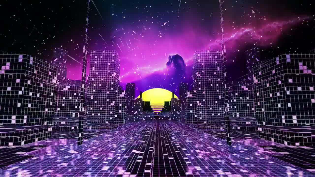 Stock Video Crazy Cyberpunk City In The Space Live Wallpaper For PC