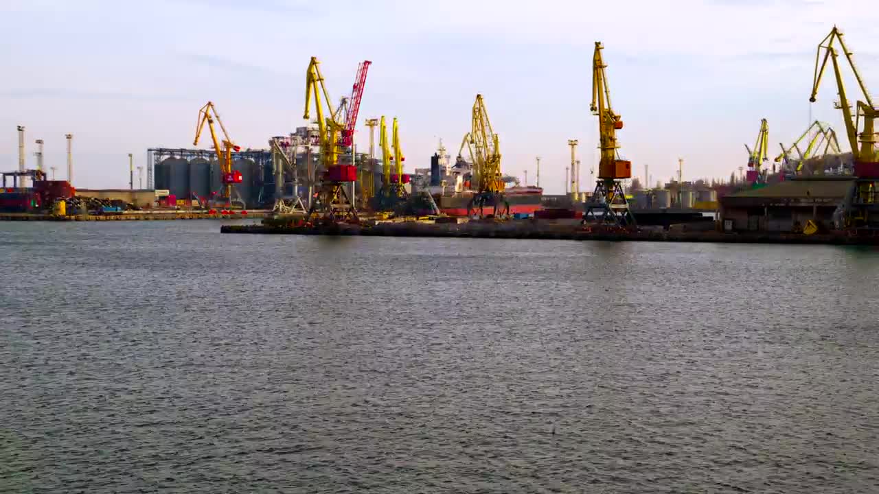Stock Video Cranes On Trading Port Time Lapse Live Wallpaper For PC