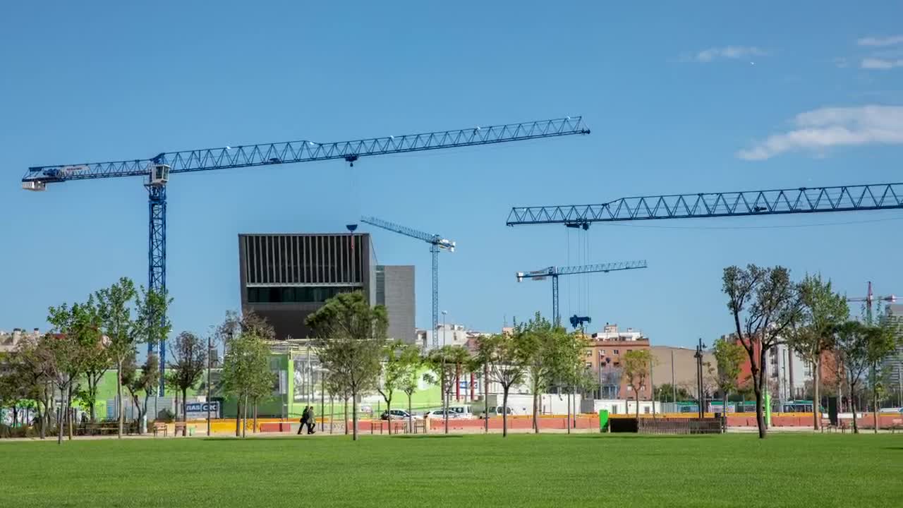Stock Video Cranes Build A Stage In A City In Japan Live Wallpaper For PC