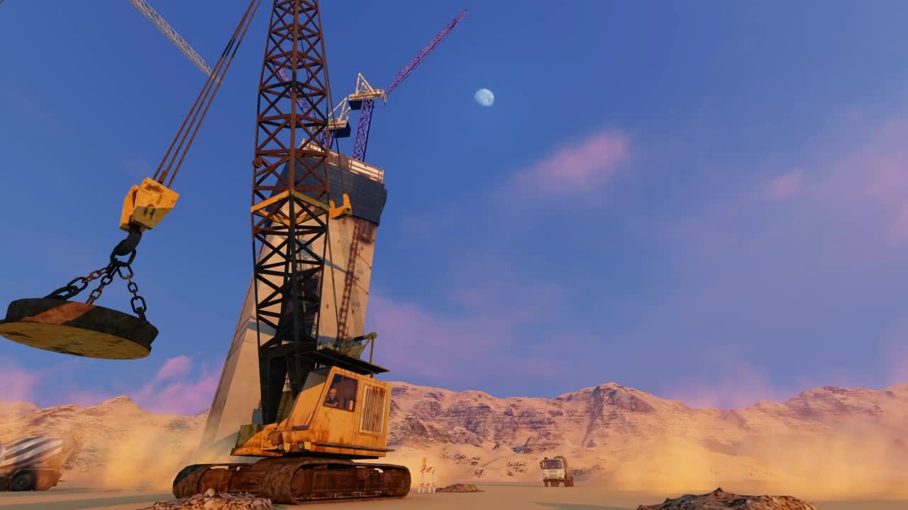Stock Video Crane Loading A Magnet In Construction Zone Live Wallpaper For PC