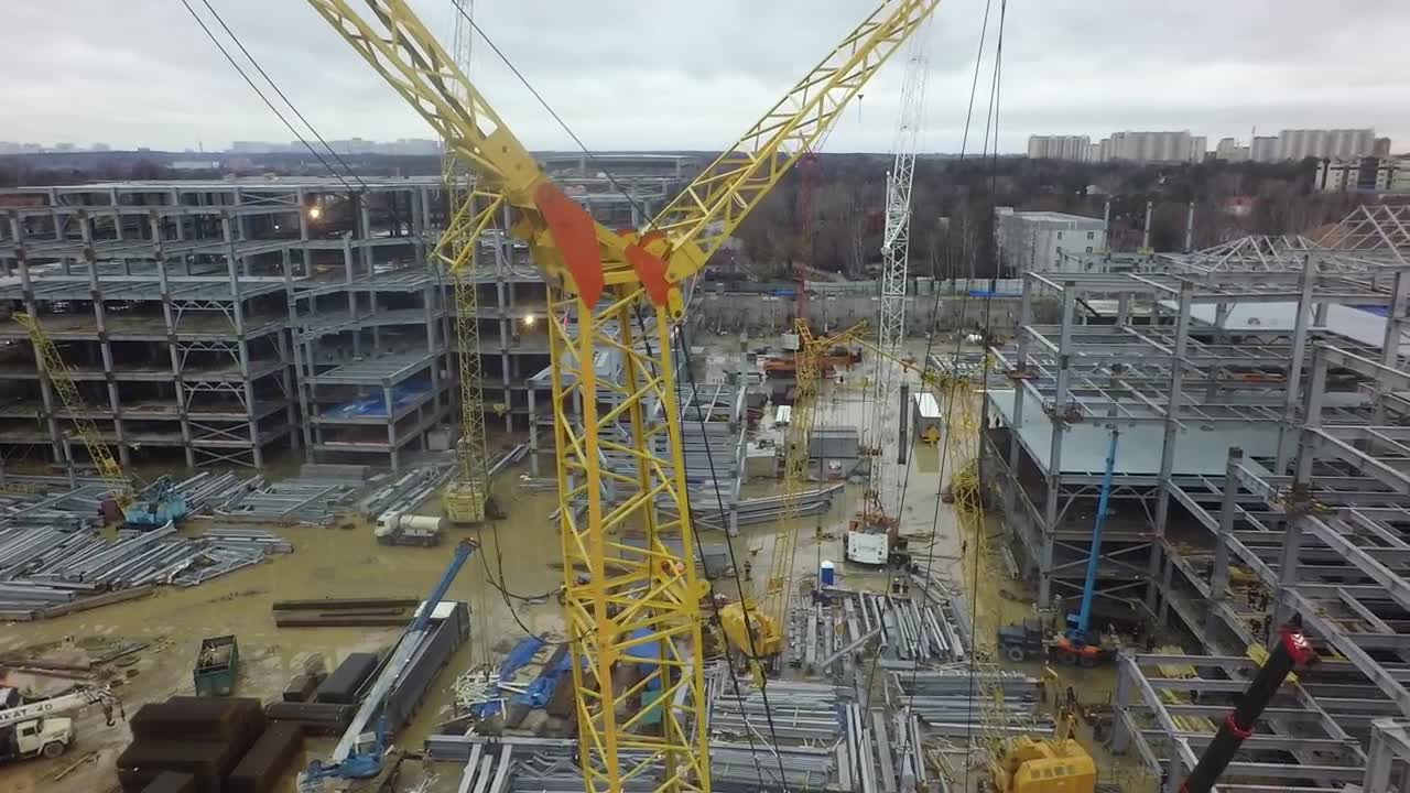 Stock Video Crane Lifting Building Frames Live Wallpaper For PC