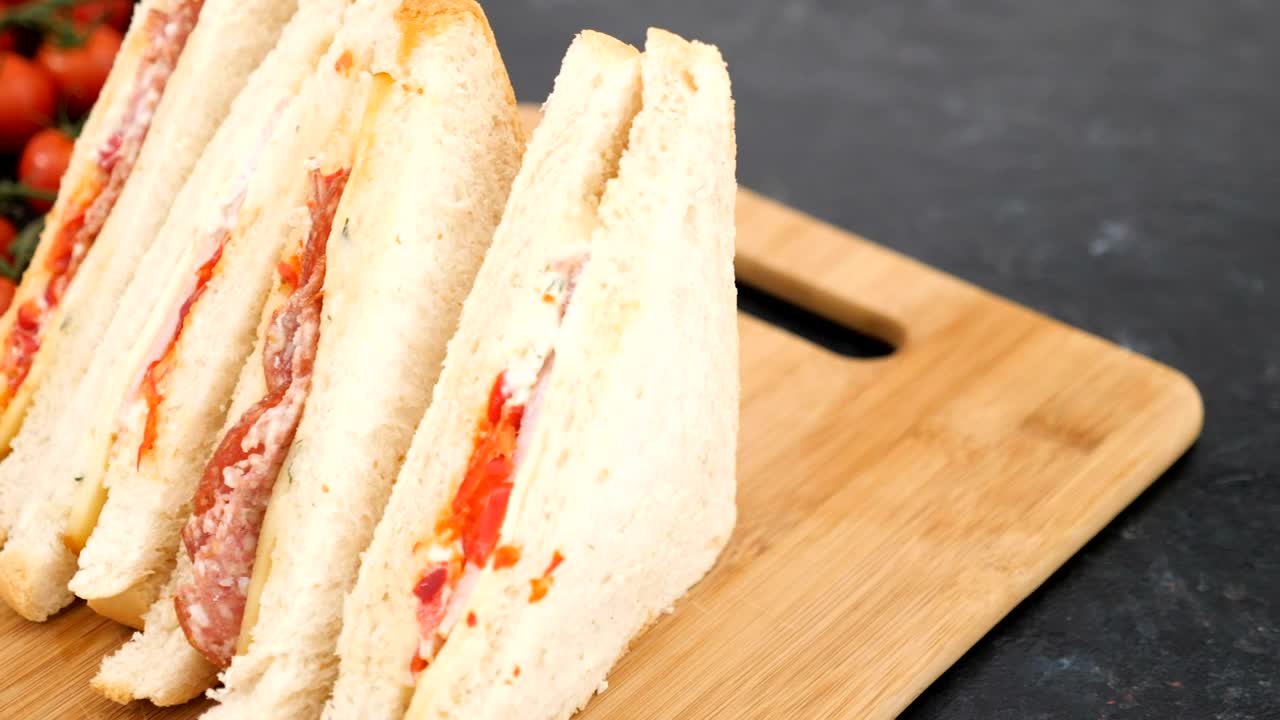 Stock Video Crab Sandwiches On A Wooden Board Live Wallpaper For PC