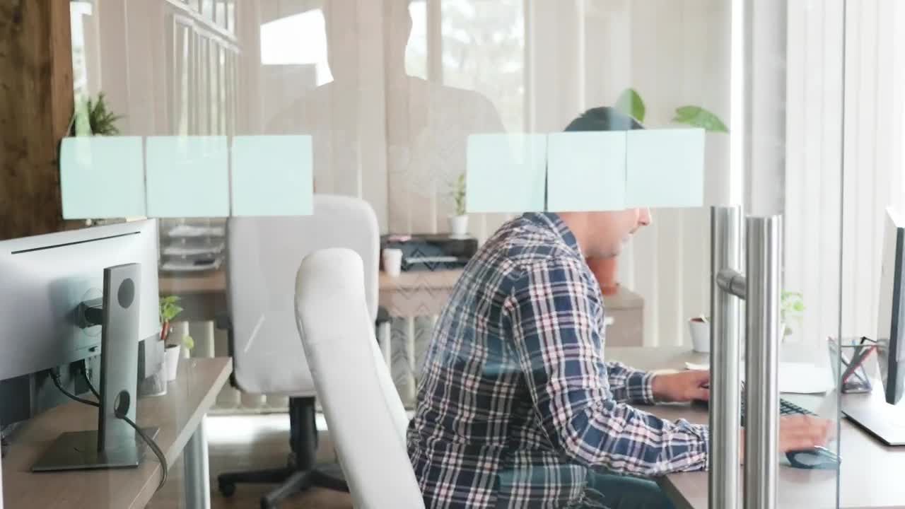 Stock Video Cowoworkers Look Through Ideas On Sticky Notes Live Wallpaper For PC