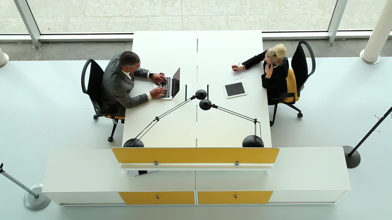 Stock Video Coworkers Working In The Office High View Live Wallpaper For PC