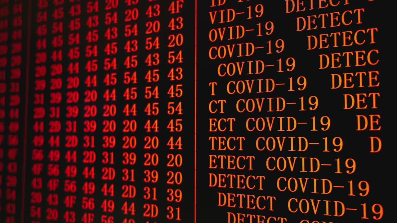 Stock Video Covid  Red Alert In Codes On The Screen Live Wallpaper For PC