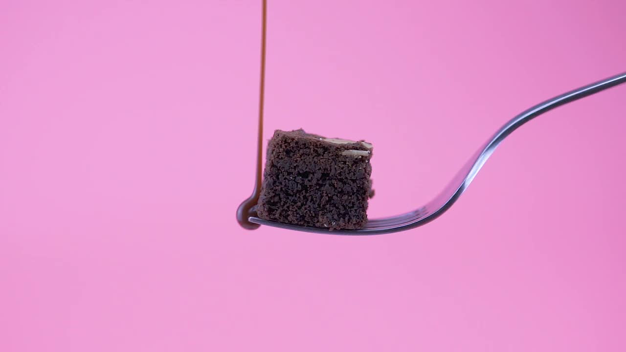 Stock Video Covering A Piece Of Brownie With Chocolate Live Wallpaper For PC