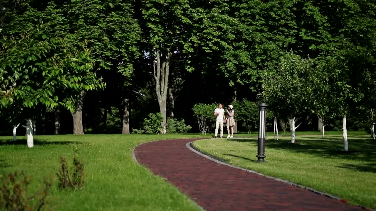Stock Video Couple Walk In Park Eatng Ice Cream And Holding Hands Live Wallpaper For PC