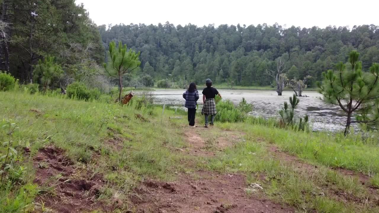 Stock Video Couple Taking A Selfie During A Walk In Nature Live Wallpaper For PC