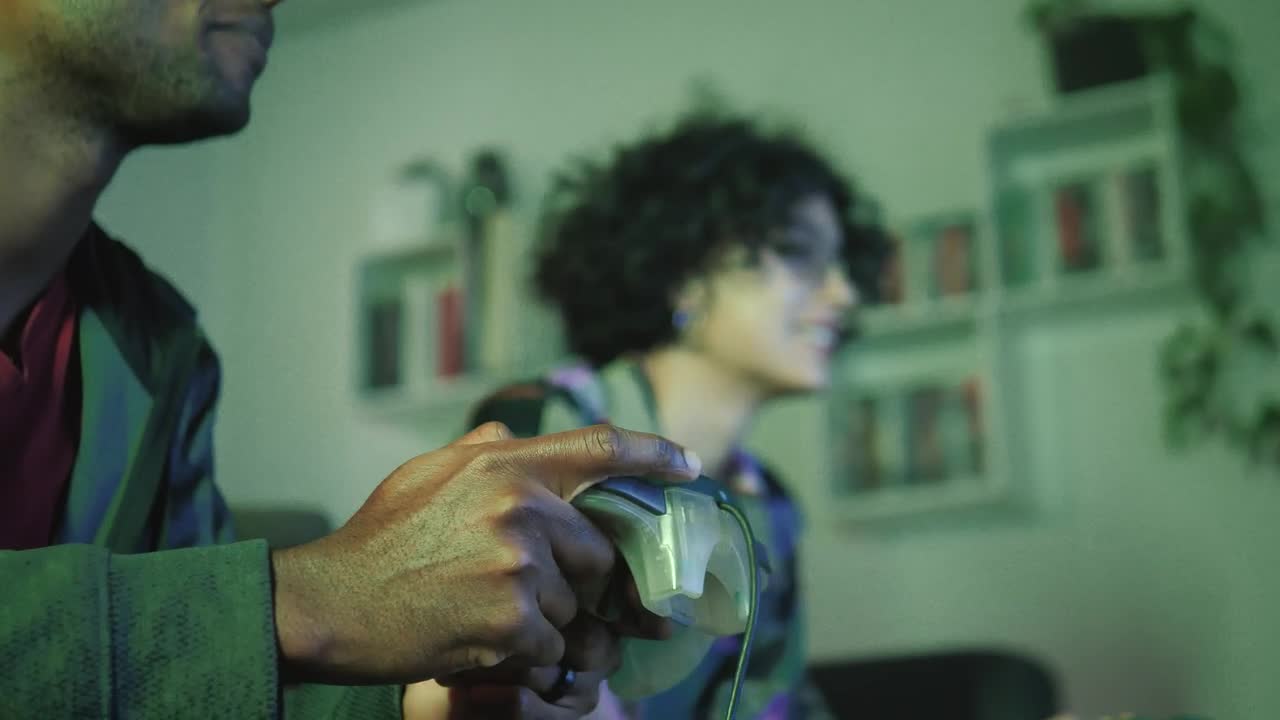 Stock Video Couple Playing Video Games In The Living Room Live Wallpaper For PC