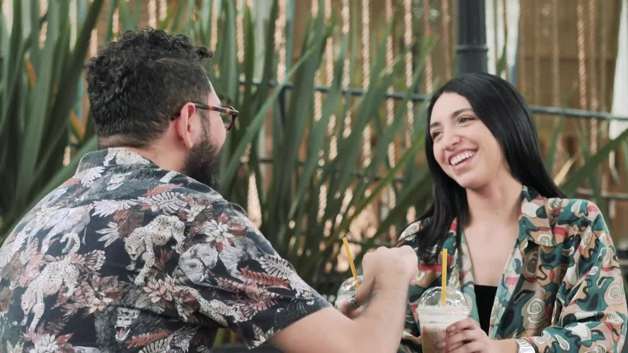 Stock Video Couple On A Date With Coffee Laughing Happy Live Wallpaper For PC