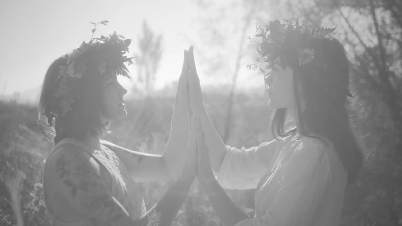 Stock Video Couple Of Women Performing A Small Ritual With Their Hands Live Wallpaper For PC