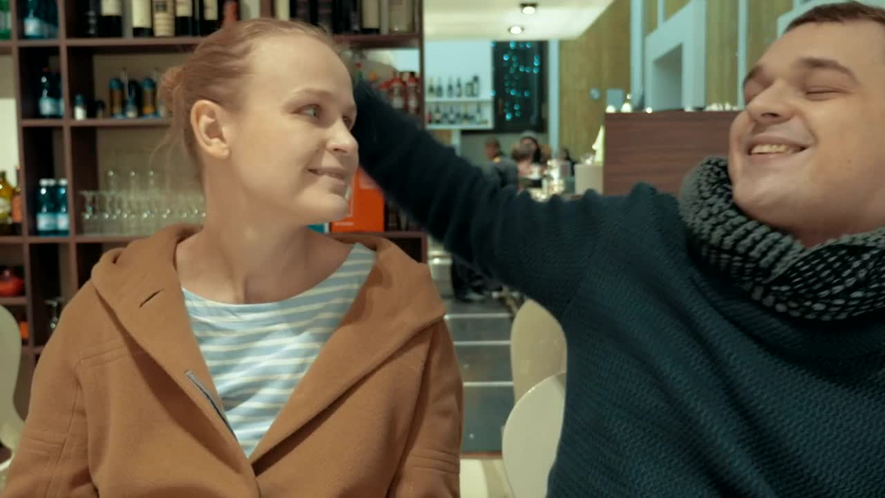 Stock Video Couple In Love Taking A Photo In A Cafe Live Wallpaper For PC