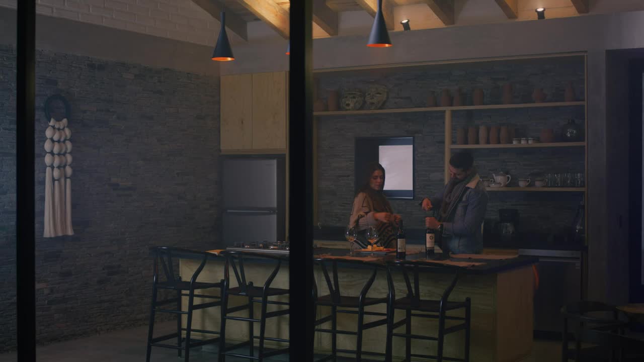 Stock Video Couple In A Kitchen Preparing Appetizers Live Wallpaper For PC