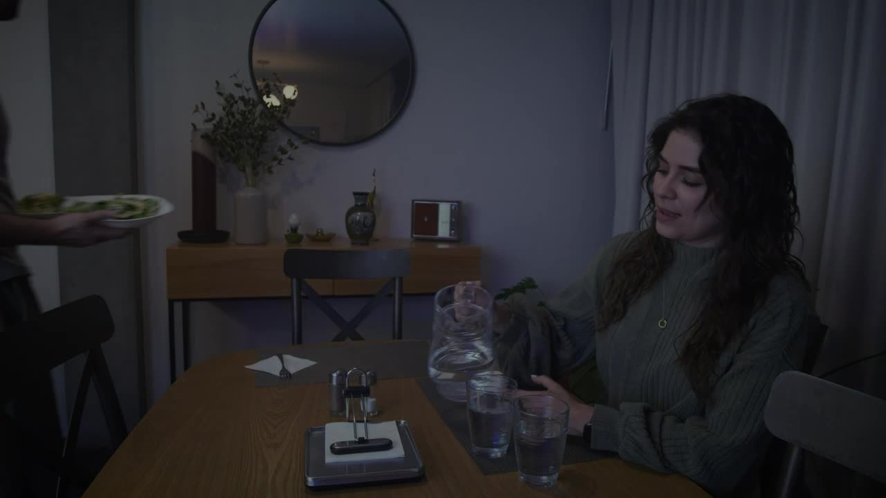 Stock Video Couple Having Dinner Together At Home Live Wallpaper For PC