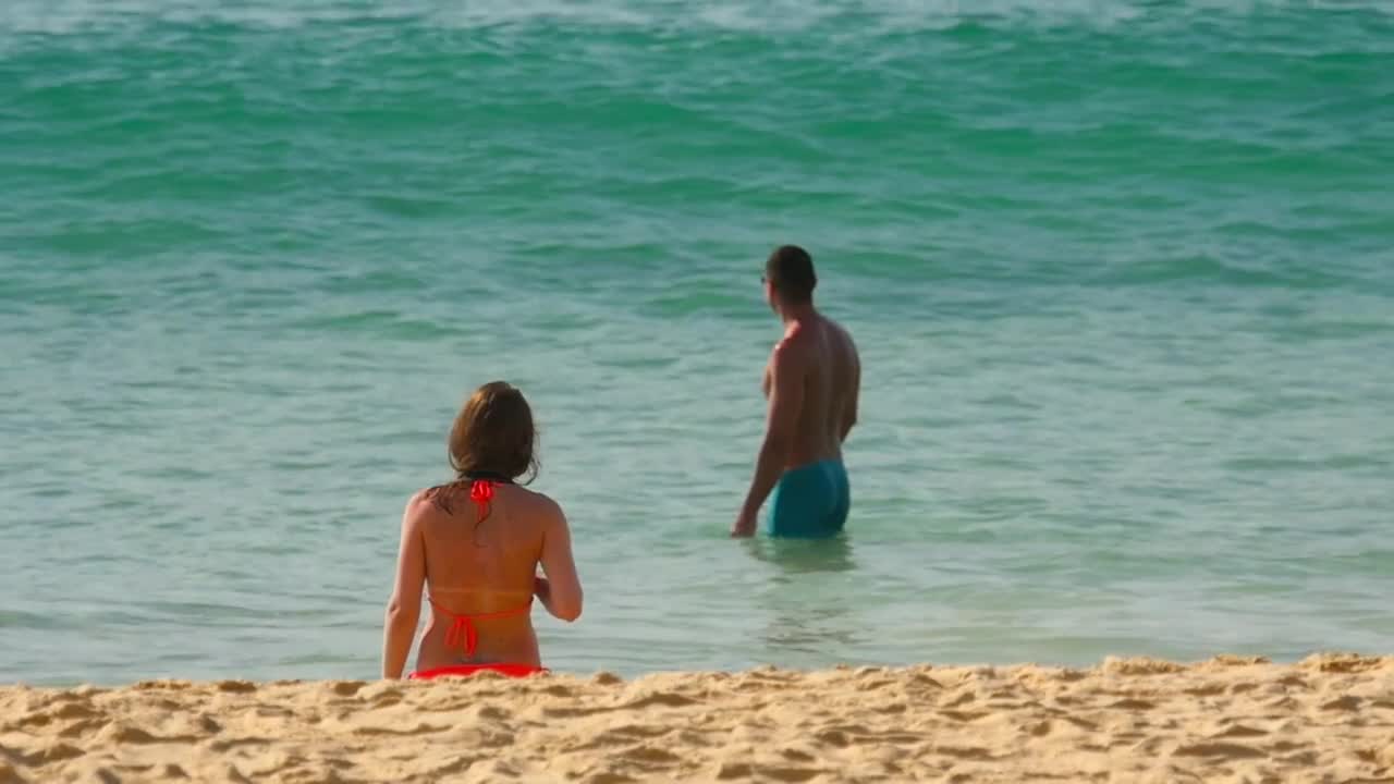 Stock Video Couple Enjoying The Tropical Beach Live Wallpaper For PC
