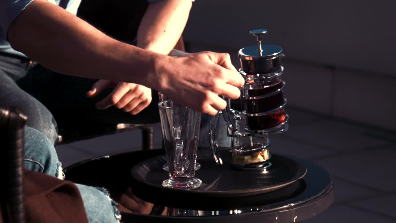 Stock Video Couple Drinking Coffee In The Terrace Live Wallpaper For PC