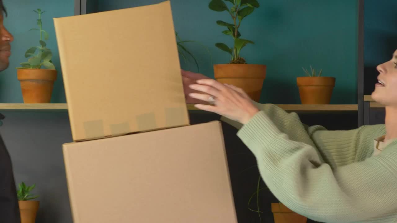 Stock Video Couple Arranging Moving Boxes Live Wallpaper For PC