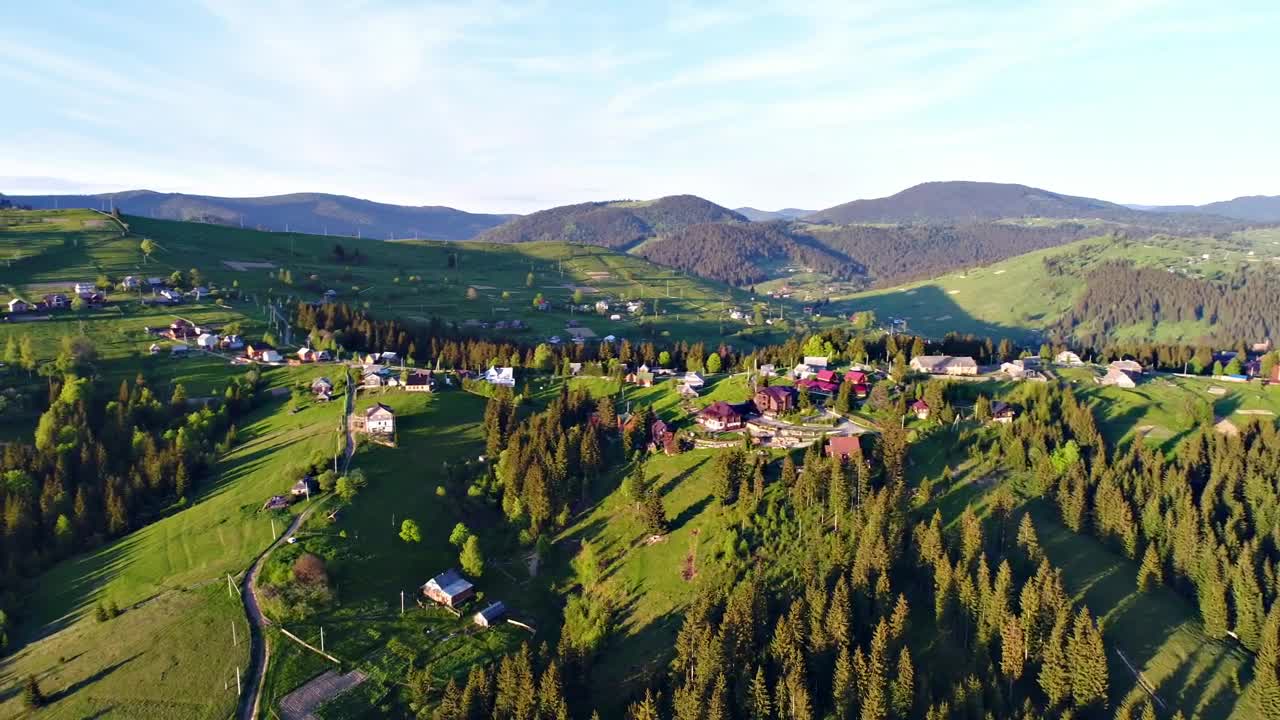 Stock Video Country Houses In A Mountain Village Live Wallpaper For PC