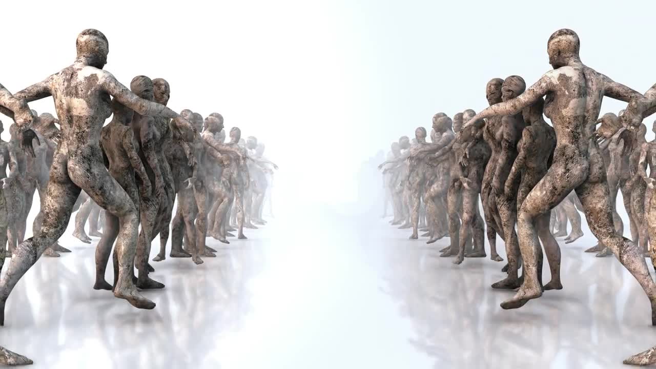 Stock Video Corridor With Human Body Sculptures Live Wallpaper For PC