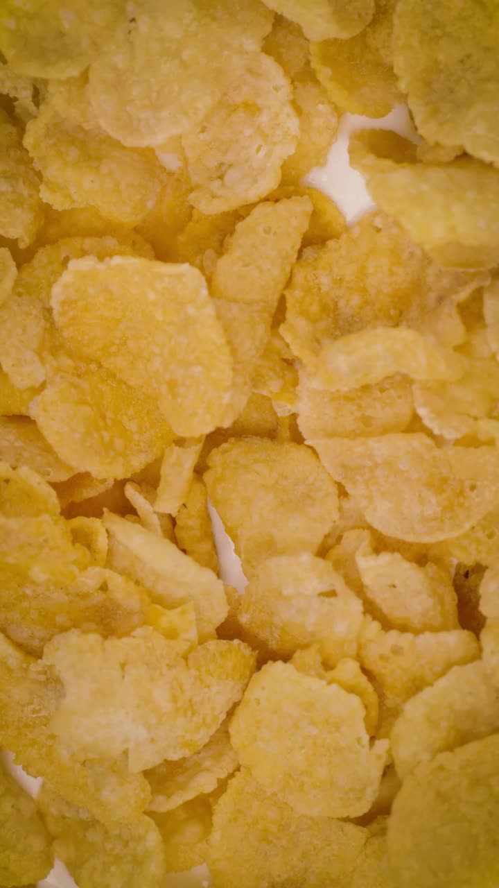 Stock Video Corn Flakes Cereal Texture With Milk Live Wallpaper For PC