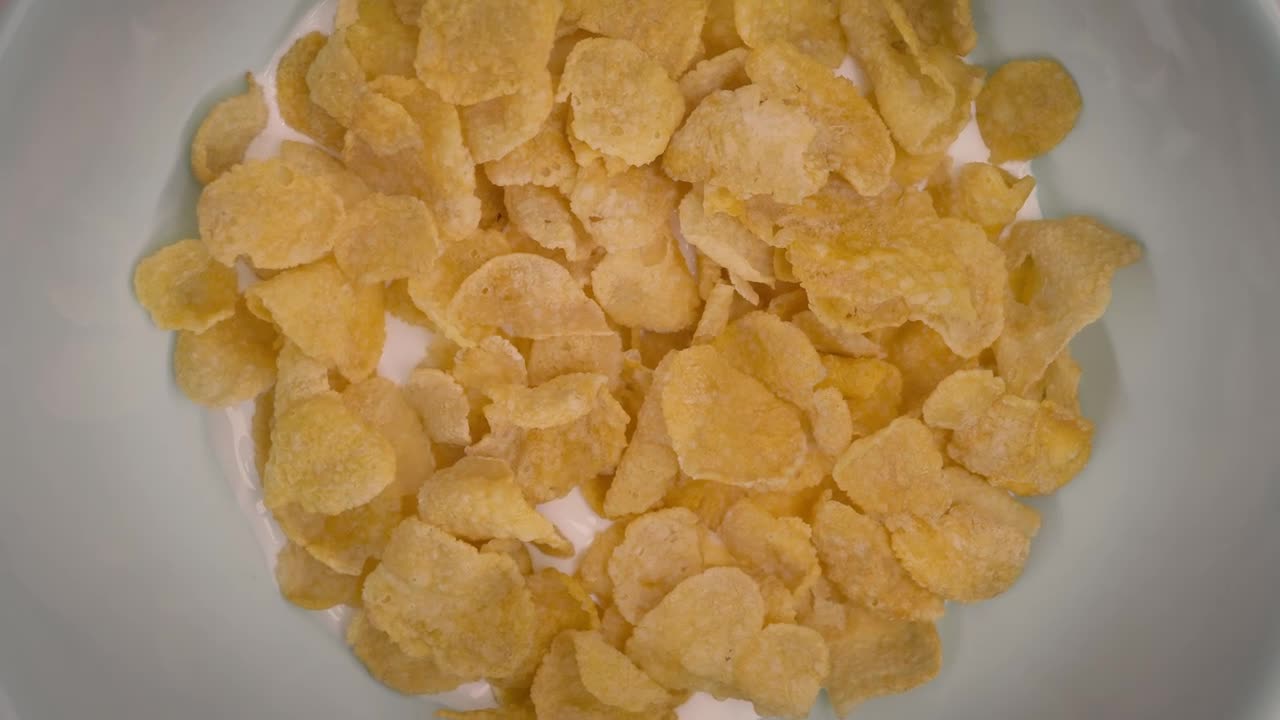 Stock Video Corn Flake Cereal In A Bowl With Milk 4112 Live Wallpaper For PC