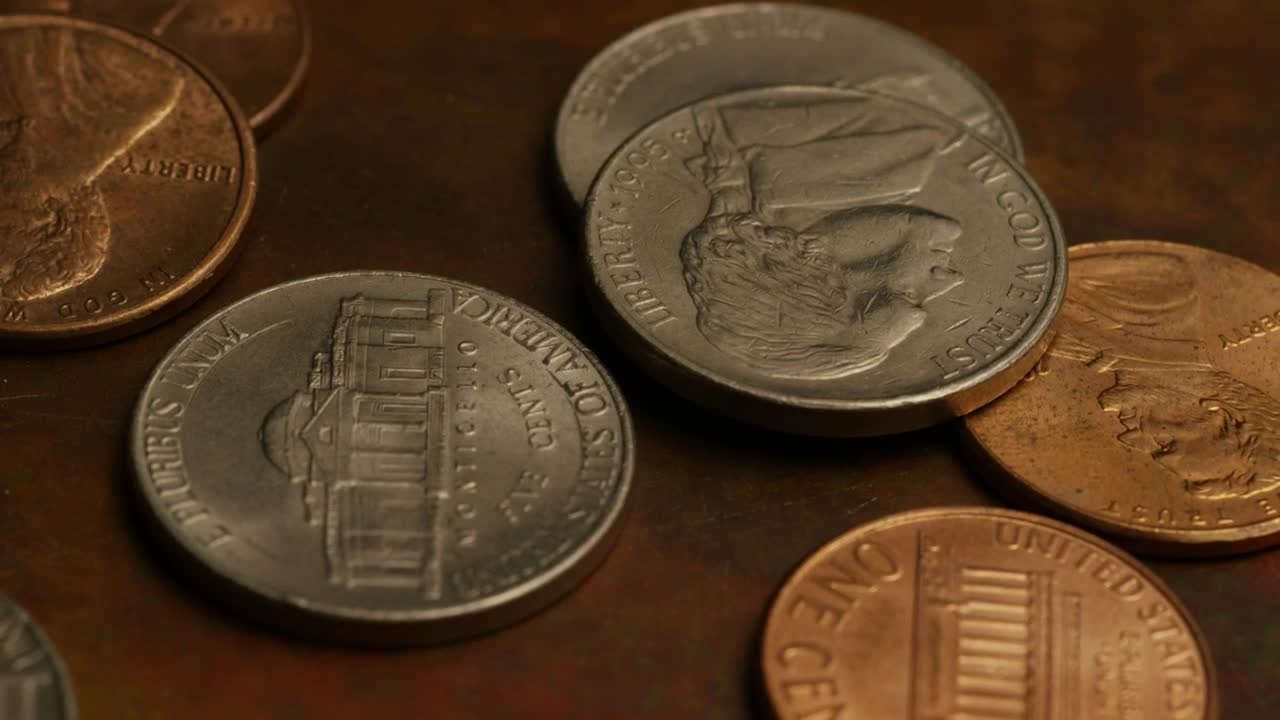 Stock Video Copper And Silver Coins On The Table Live Wallpaper For PC