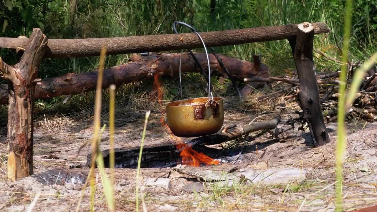 Stock Video Cooking Over A Campfire In The Country Live Wallpaper For PC