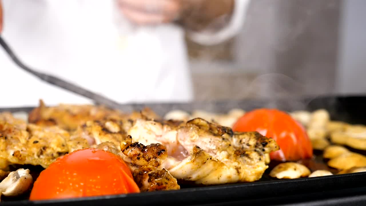 Stock Video Cooking Chicken On A Flat Grill Live Wallpaper For PC