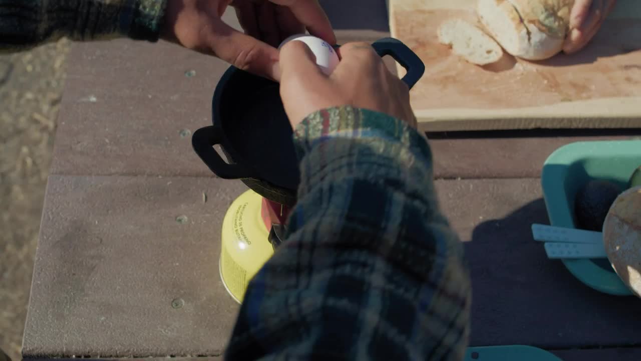 Stock Video Cooking Breakfast At A Campsite Live Wallpaper For PC