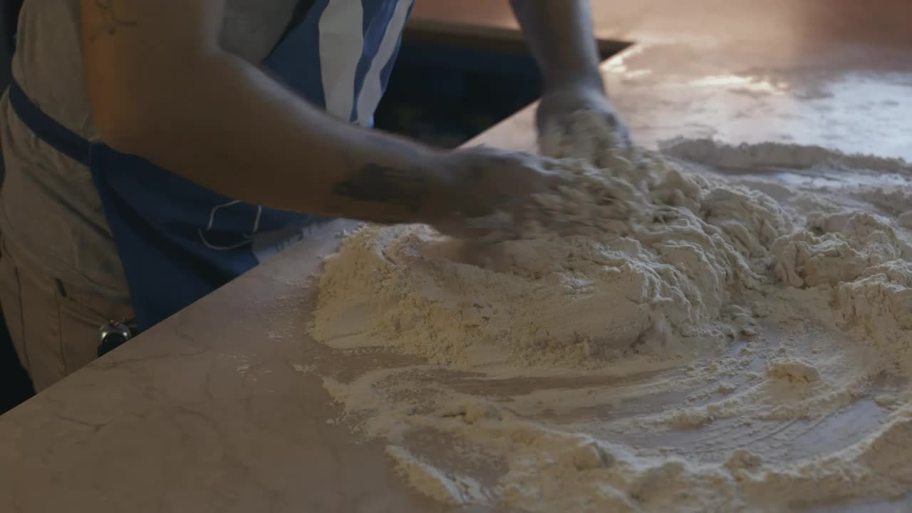 Stock Video Cook Mixing Flour For A Dough Live Wallpaper For PC